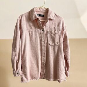 Zara Light Pink Textured Shirt